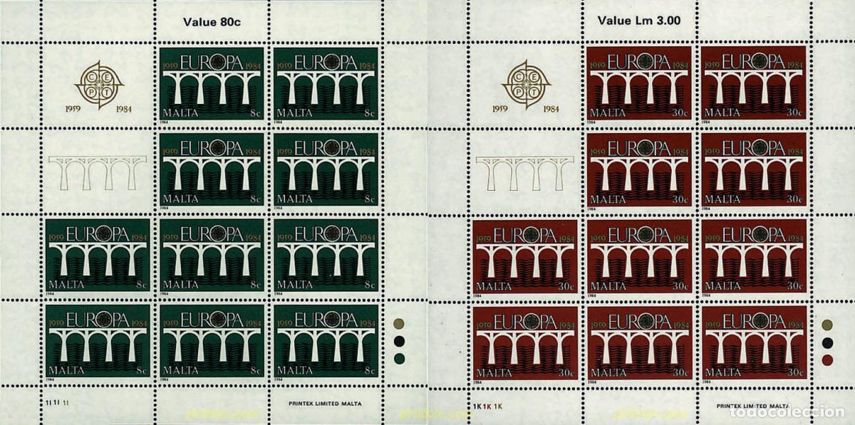 Sellos: 8949 MNH MALTA 1984 EUROPA CEPT. 25 ANIVERSARIO DE LA CEPT