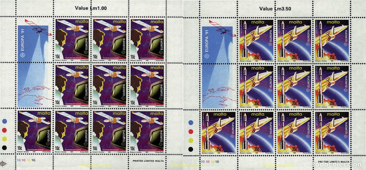 Sellos: 9014 MNH MALTA 1991 EUROPA CEPT. TELECOMUNICACIONES