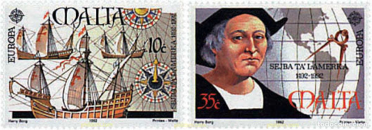 Sellos: 62826 MNH MALTA 1992 EUROPA CEPT. 500 ANIVERSARIO DEL DESCUBRIMIENTO DE AMERICA