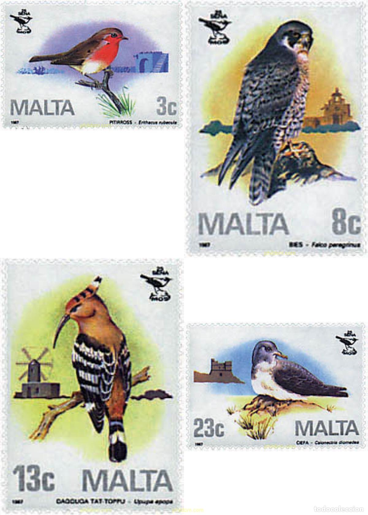 Sellos: 67604 MNH MALTA 1987 25 ANIVERSARIO DE LA SOCIEDAD ORNITOLOGICA MALTESA