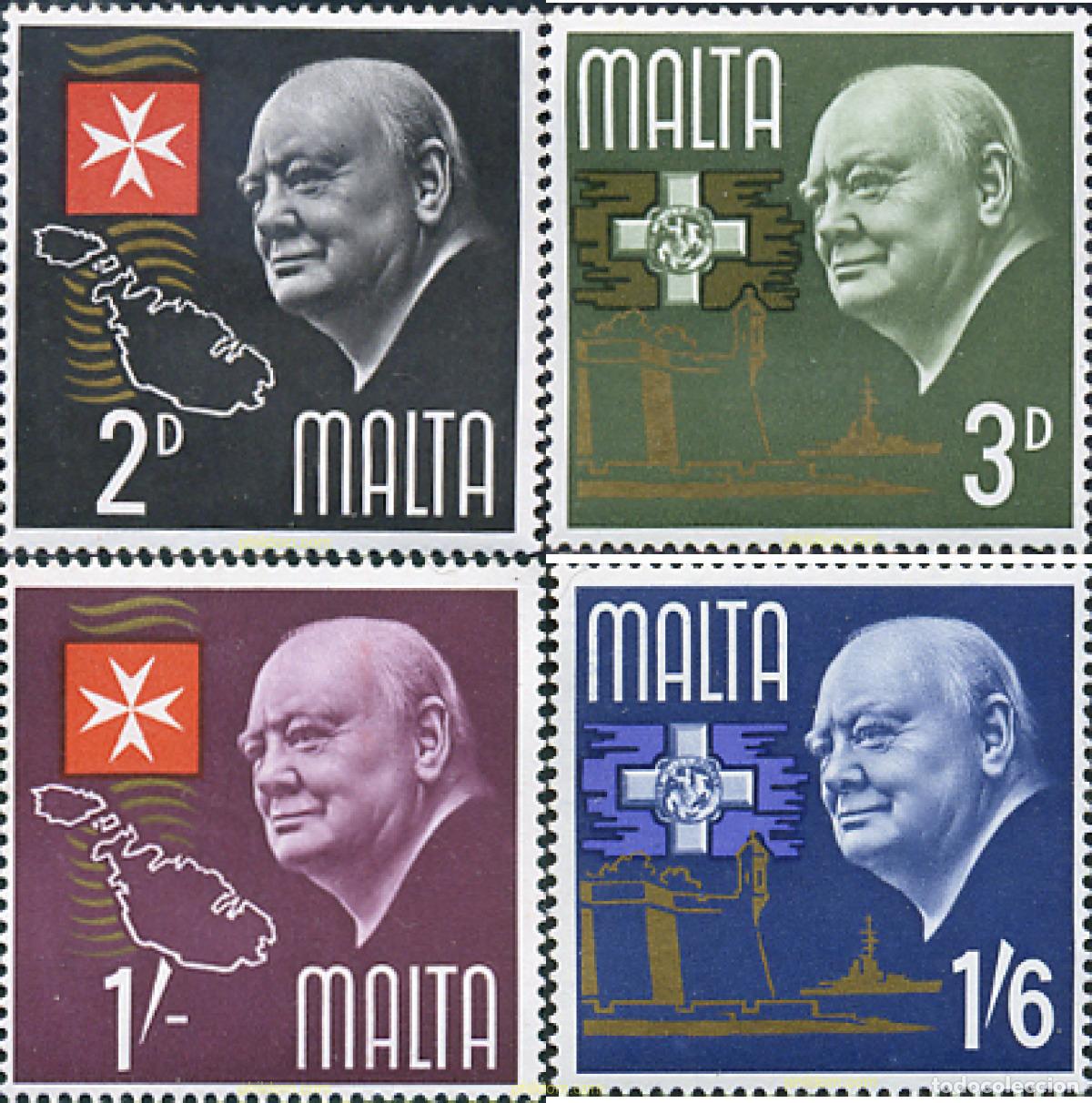 Sellos: 224612 MNH MALTA 1966 ANIVERSARIO DE LA MUERTE DE WINSTON CHURCHILL