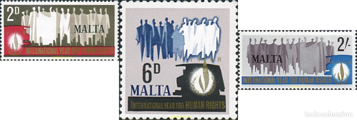 Sellos: 163886 MNH MALTA 1968 A&Ntilde;O INTERNACIONAL DE LOS DERECHOS HUMANOS