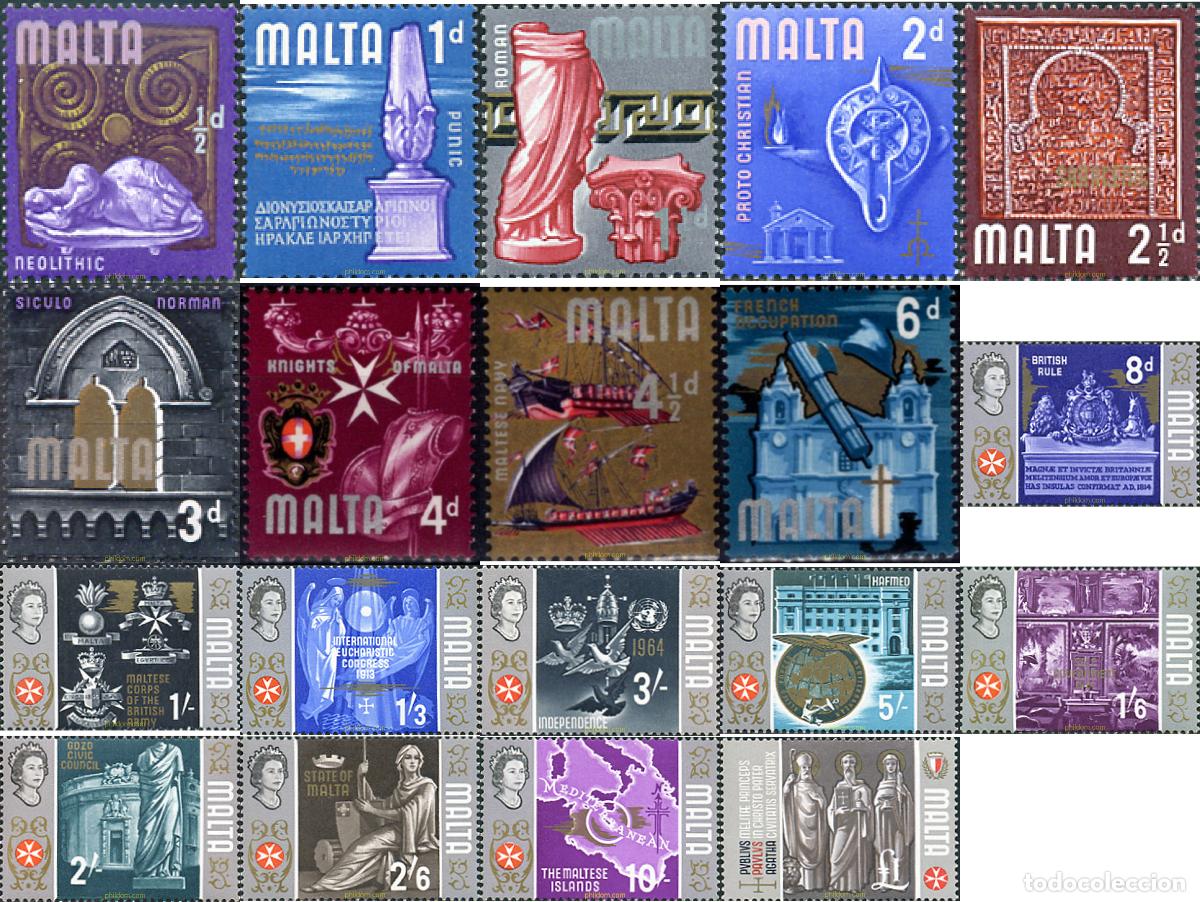 Sellos: 163829 MNH MALTA 1965 MOTIVOS VARIOS