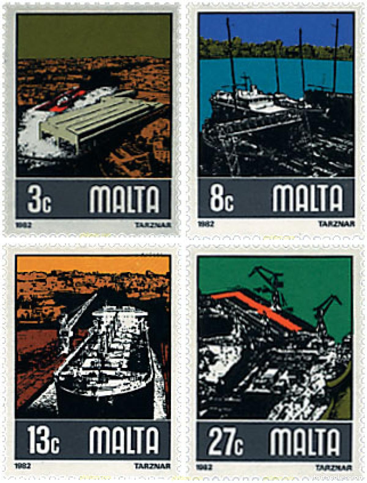 Sellos: 60990 MNH MALTA 1982 CONSTRUCCIONES Y REPARACIONES NAVALES