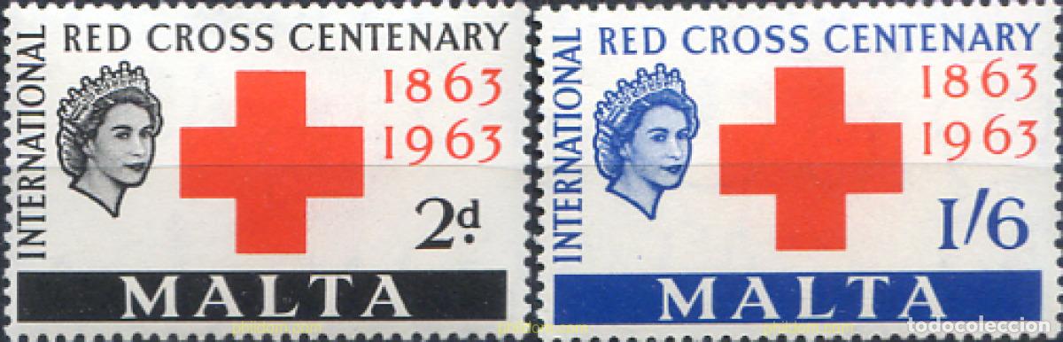 Sellos: 163805 MNH MALTA 1963 CENTENARIO DE LA CRUZ ROJA