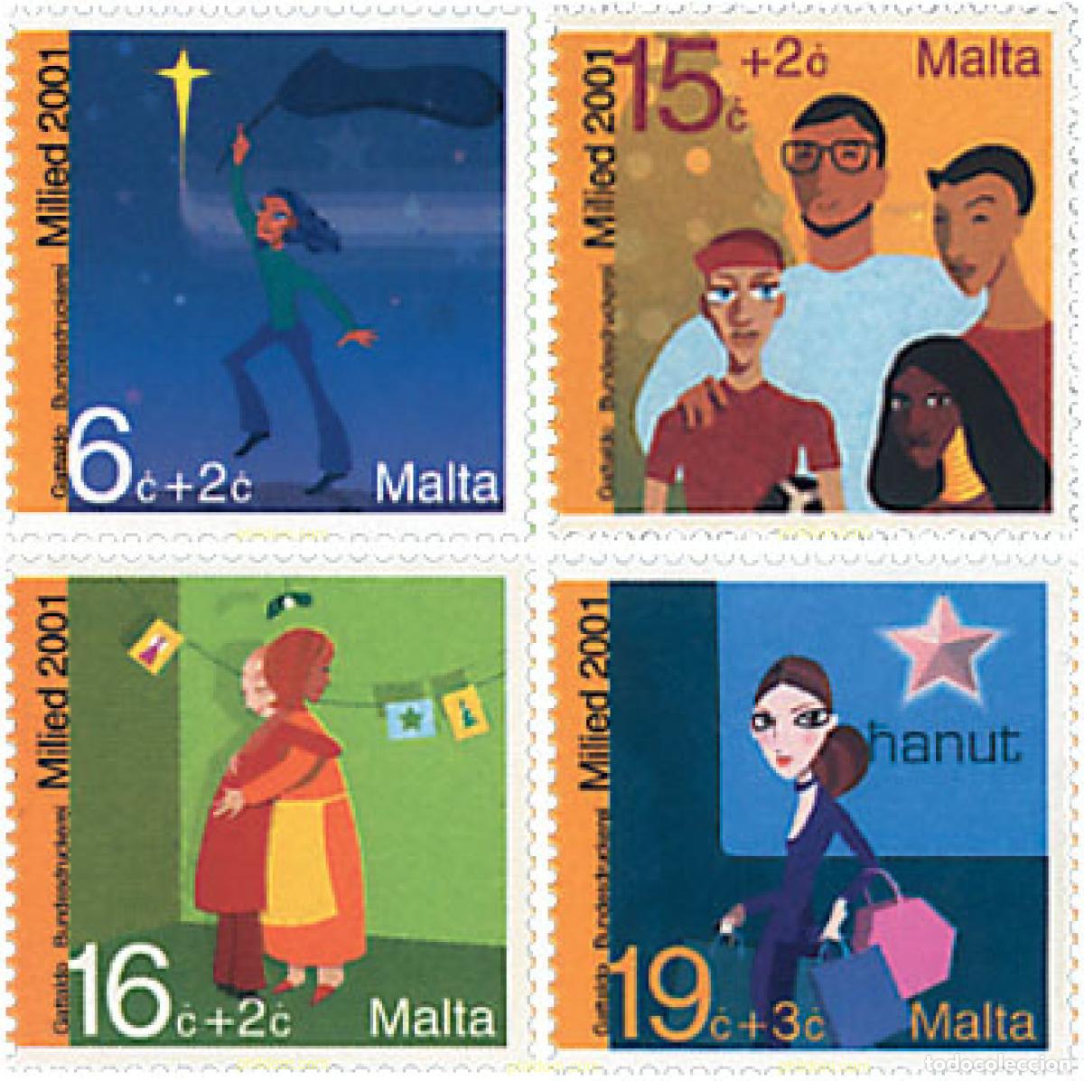 Sellos: 81342 MNH MALTA 2001 NAVIDAD