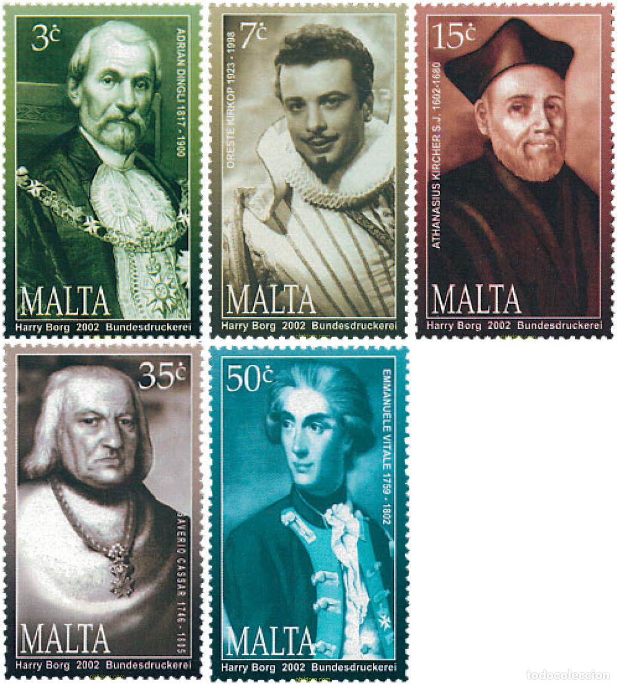 Sellos: 103686 MNH MALTA 2002 PERSONAJES
