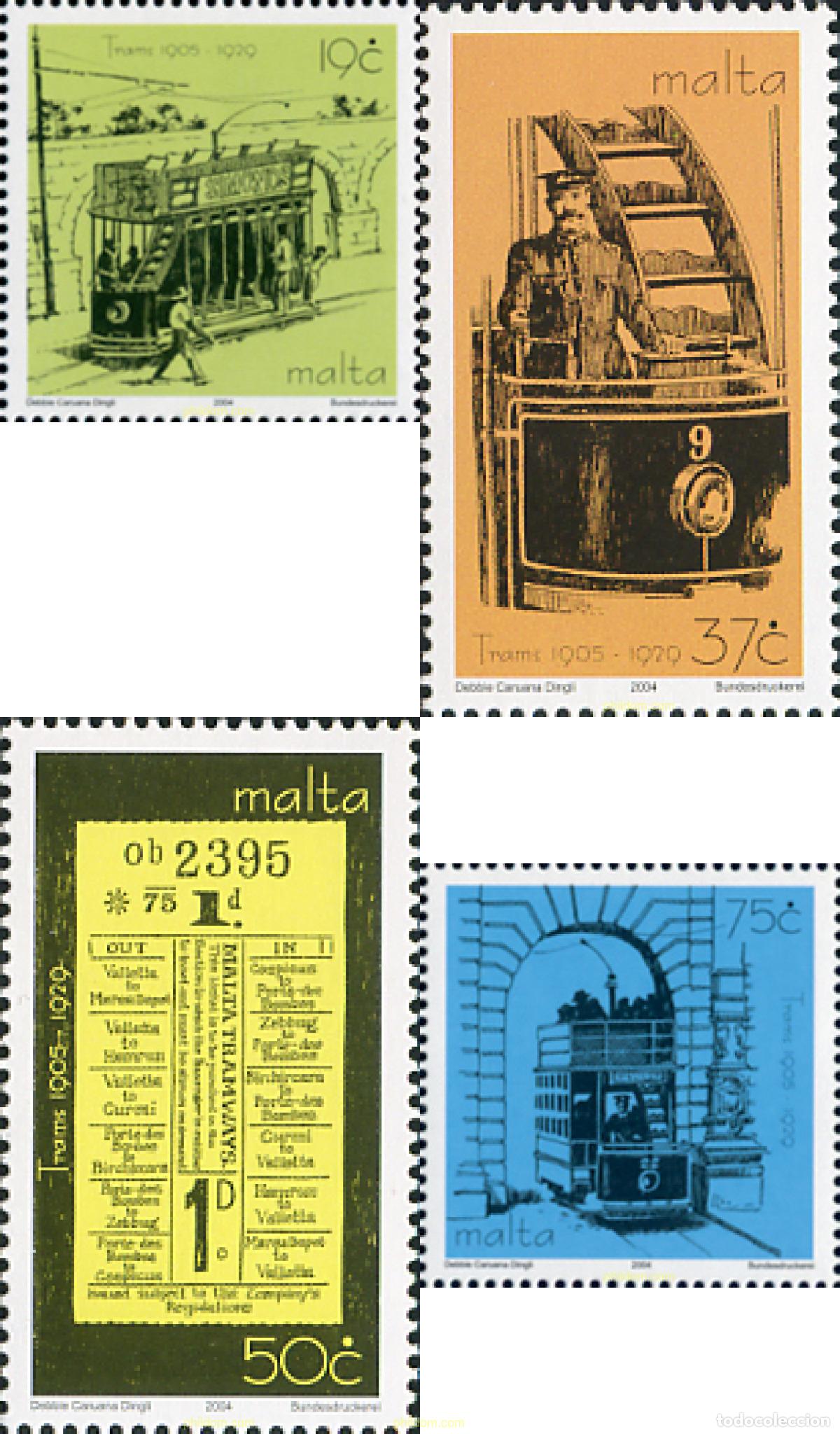 Stamps: 144103 MNH MALTA 2004 75 ANIVERSARIO DEL TRANVIA EN VALLETA