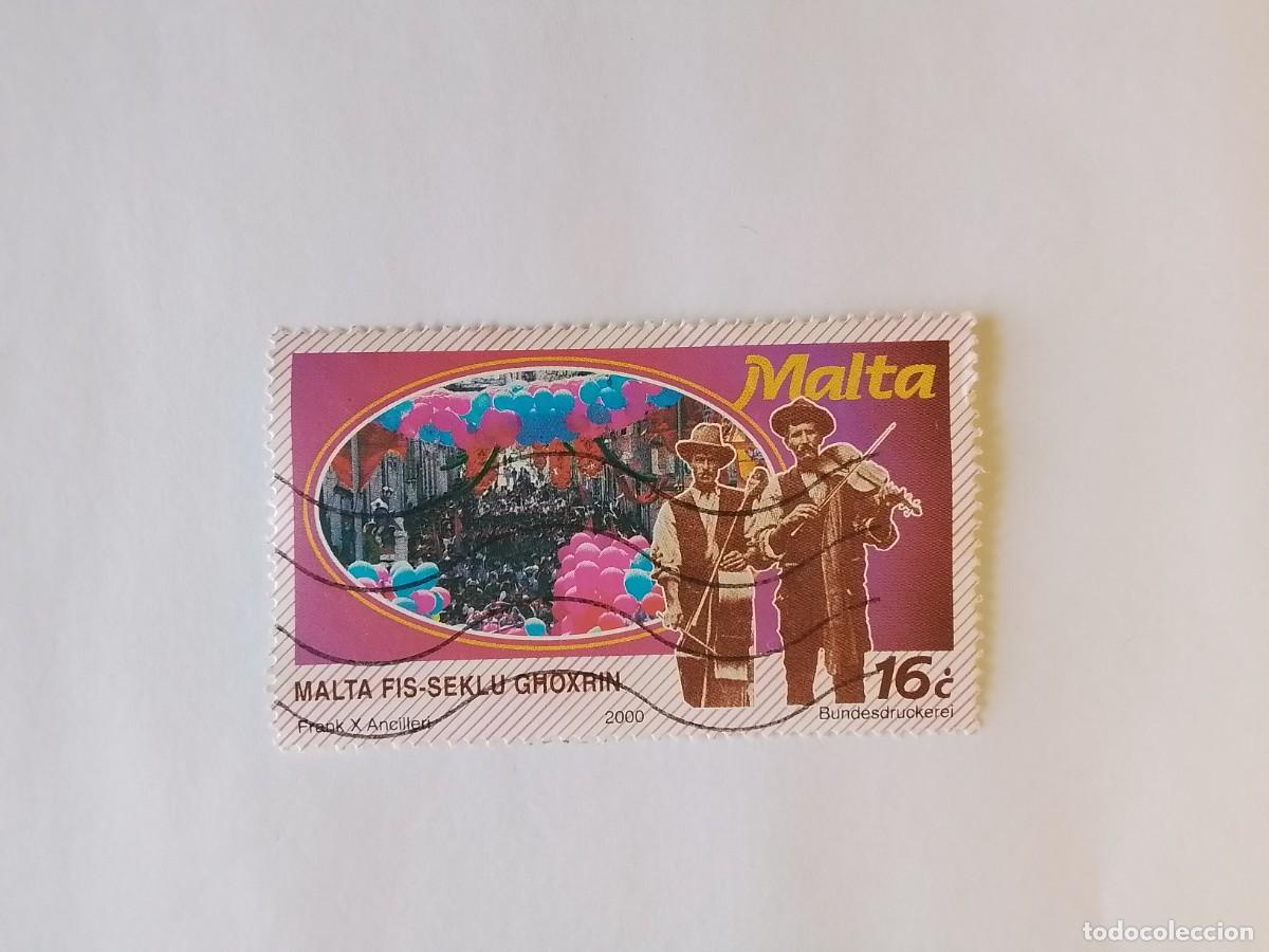 Sellos: A&Ntilde;O 2000 MALTA SELLO USADO - Foto 1