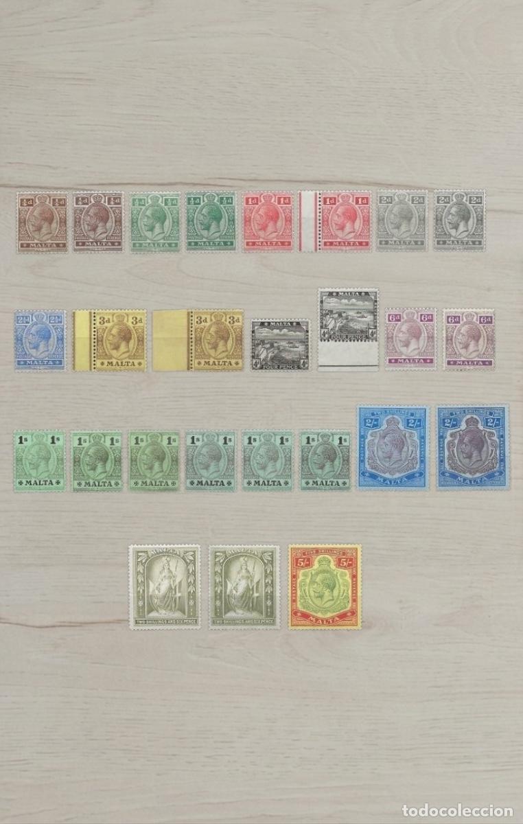 Briefmarken: Gran Lote 26 Sellos de Malta - &Eacute;poca Rey Jorge V (1914-1922) - Altos Valores - Nuevos