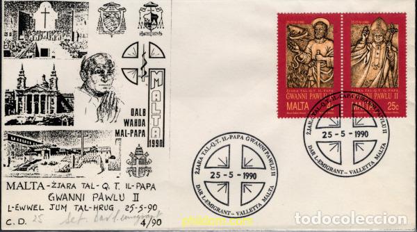 Sellos: 778548 MNH MALTA 1990 VISITA DE S.S. JEAN PAUL II A MALTA