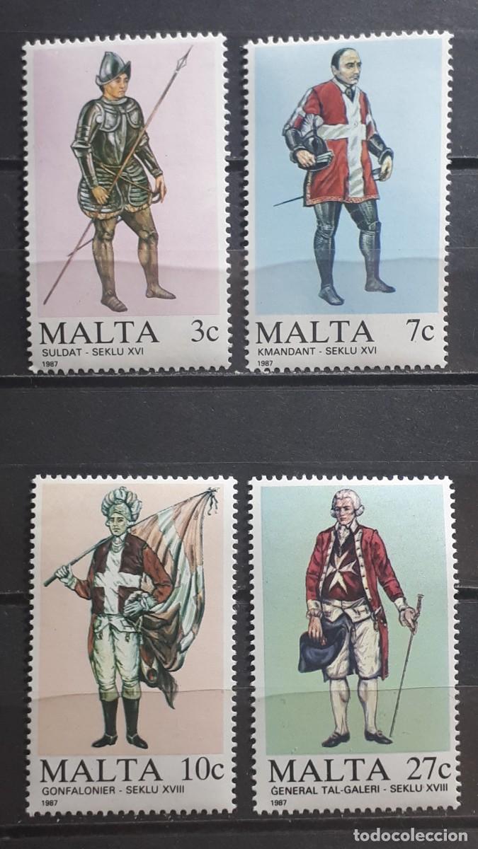 Sellos: MALTA. MILITAR. A&Ntilde;O 1987. **. YVERT 749/52