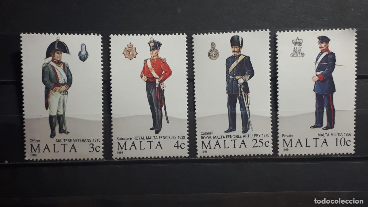 Sellos: MALTA. MILITAR. A&Ntilde;O 1989. **. YVERT 797/800