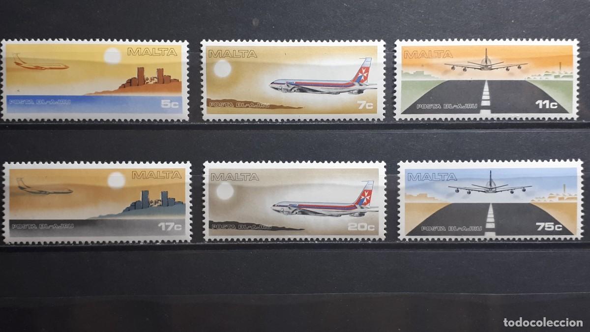 Sellos: MALTA. AVIONES. A&Ntilde;O 1978. **. YVERT A&eacute;reo 9/14