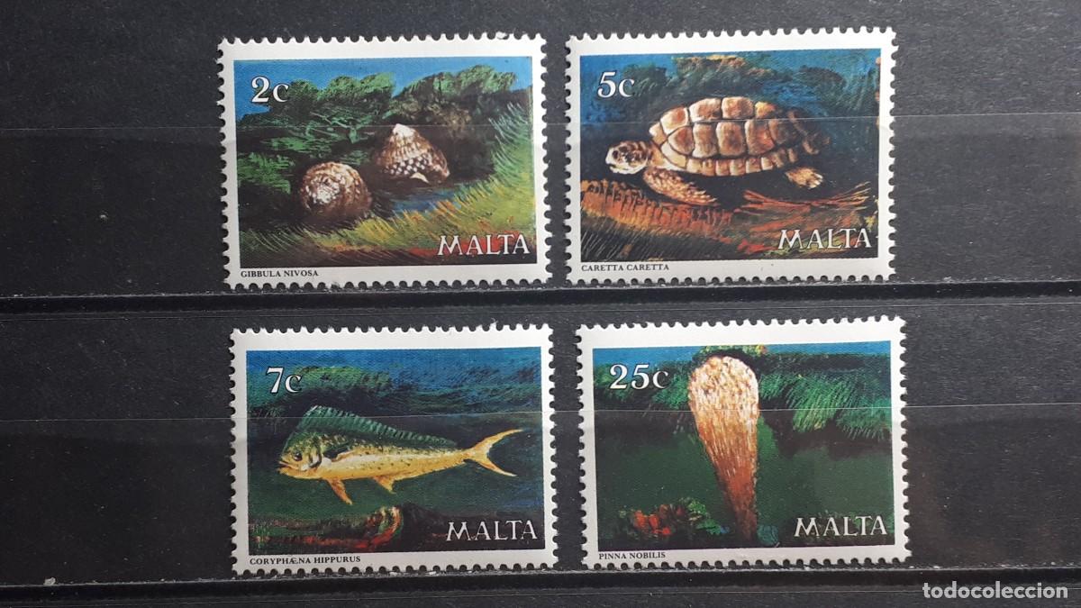 Sellos: MALTA. FAUNA. A&Ntilde;O 1979. **. YVERT 588/91
