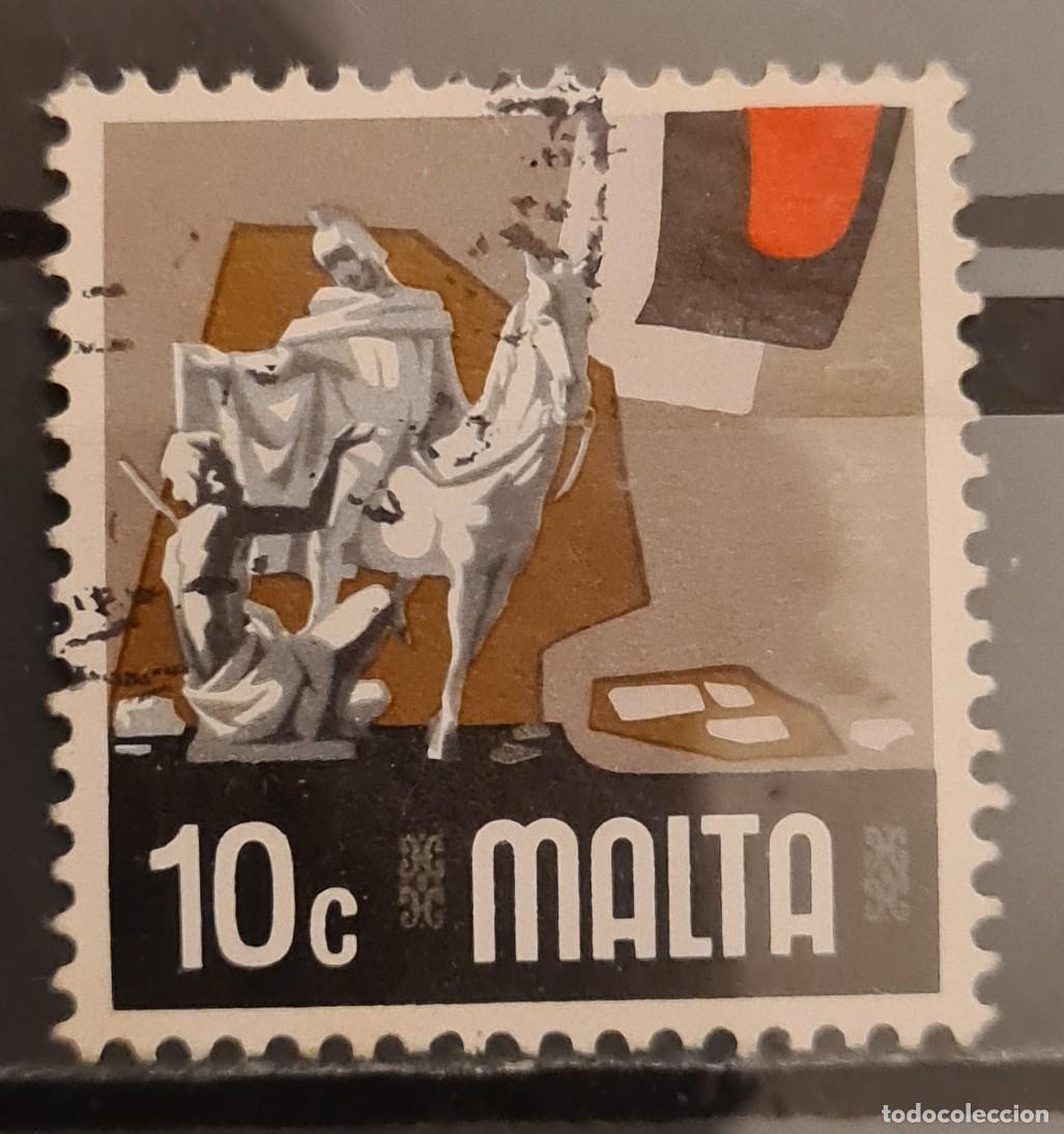 Sellos: Sello usado de Malta 1973: Aspectos de la vida contempor&aacute;nea en las islas maltesas