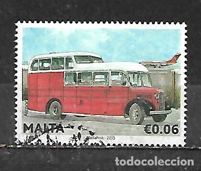 Sellos: 2013: Antiguos autobuses de Malta - Bus del aeropuerto (usado)