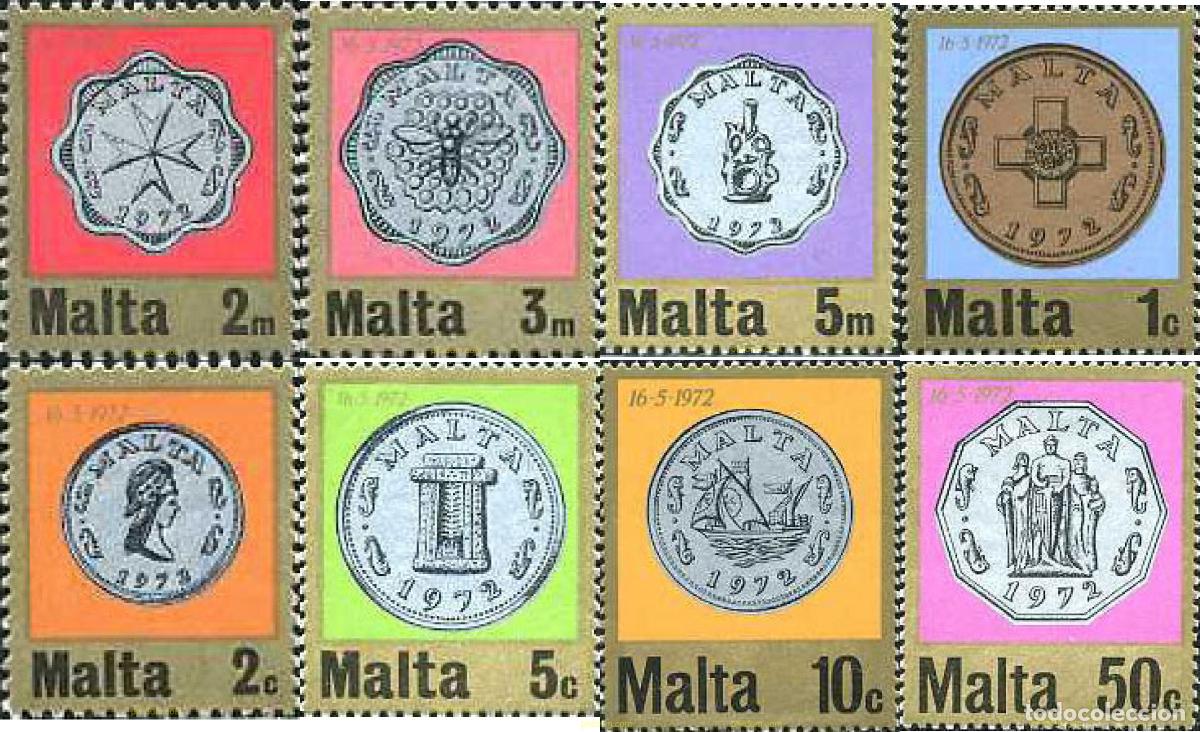 Sellos: 163943 MNH MALTA 1972 INTRODUCCION DEL SISTEMA DECIMAL