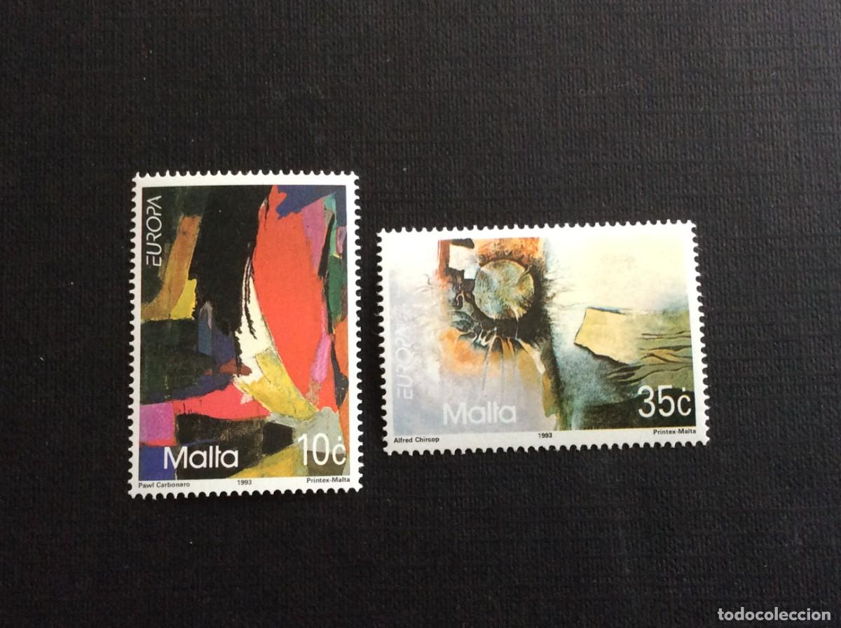 Sellos: MALTA N&ordm; YVERT 883/4*** A&Ntilde;O 1993. EUROPA. ARTE CONTEMPORANEO