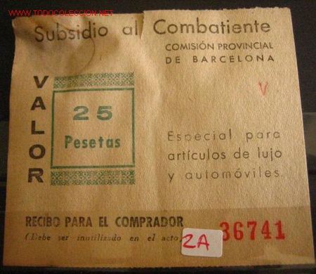 Sellos: Subsidio al combatiente, 25 pts - Foto 1