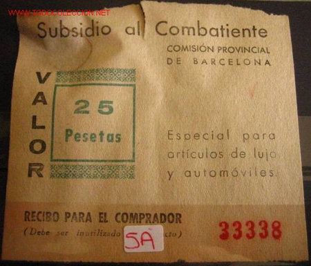 Sellos: Subsidio al combatiente, 25 pts - Foto 1