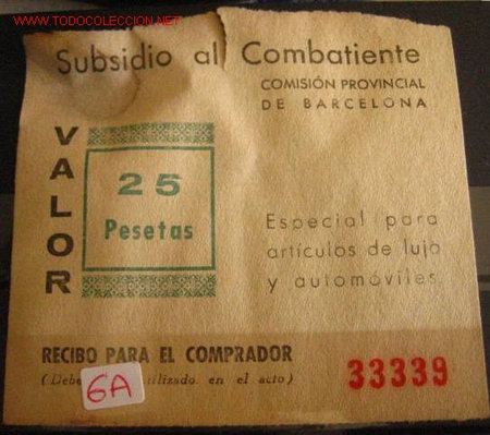 Sellos: Subsidio al combatiente, 25 pts - Foto 1