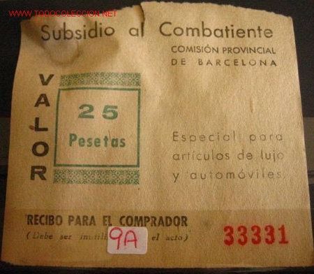 Sellos: Subsidio al combatiente, 25 pts - Foto 1