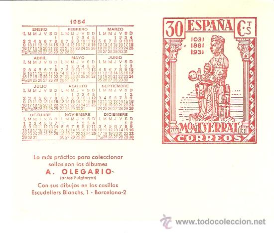 Sellos: Programa de emisiones de sellos para el a&ntilde;o 1984. A. Olegario. - Foto 1
