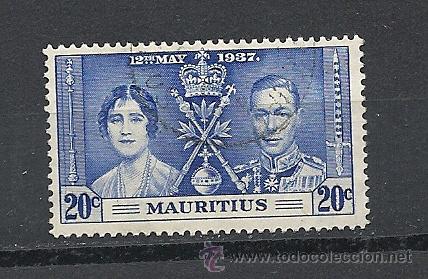 Sellos: MAURITIUS 1937, CORONACION DE JORGE VI, USADO. - Foto 1