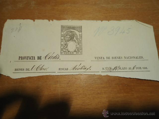 Sellos: PAPEL TIMBRADO SELLO  SIGLO 19 - Foto 1