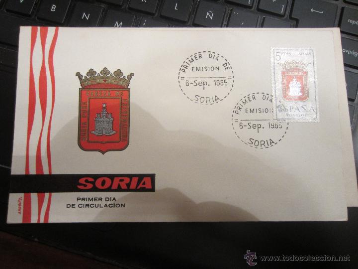 Sellos: Sobre pirmer dia de circulacion soria - Foto 1