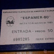 Sellos: ENTRADA A EXPOSICIÓN FILATÉLICA DE AMÉRICA Y EUROPA.1980.