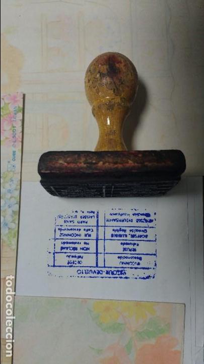 Sellos: sello caucho y madera correos en desuso - Foto 1
