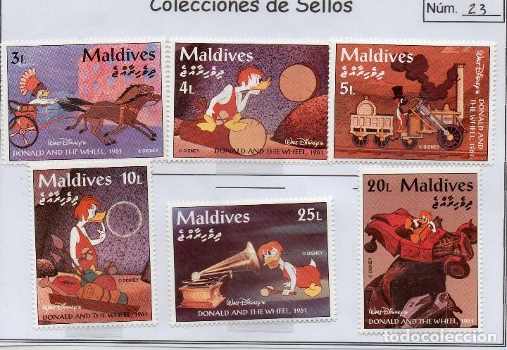 Sellos: Pato Donald, Disney, Islas Maldivas - Foto 1