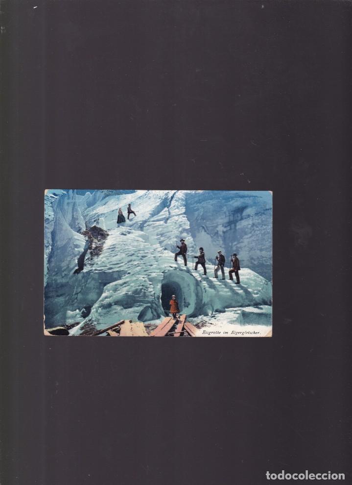Sellos: POSTCARD - EISGROTTE IM EIGERGLETSCHER - 1911 - TARJETA POSTAL CIRCULADA - Foto 1