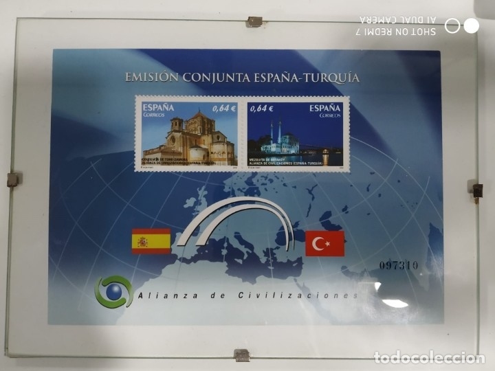 Sellos: CUADRO HOJA BLOQUE EMISI&Oacute;N CONJUNTA ESPA&Ntilde;A-TURQUIA - Foto 1