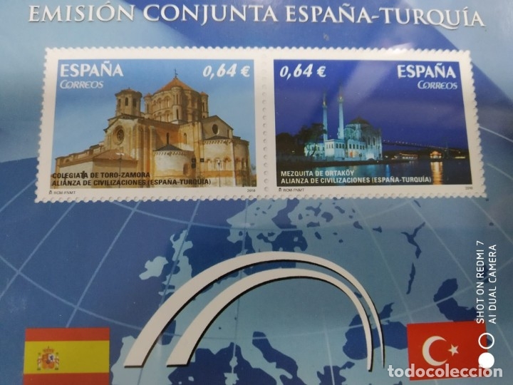 Sellos: CUADRO HOJA BLOQUE EMISI&Oacute;N CONJUNTA ESPA&Ntilde;A-TURQUIA - Foto 2