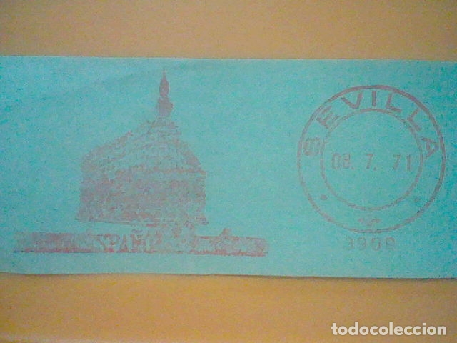 Sellos: SEVILLA MATASELLO RODILLO 1971 RECORTADO 12 CMS APROX LARGO - Foto 2