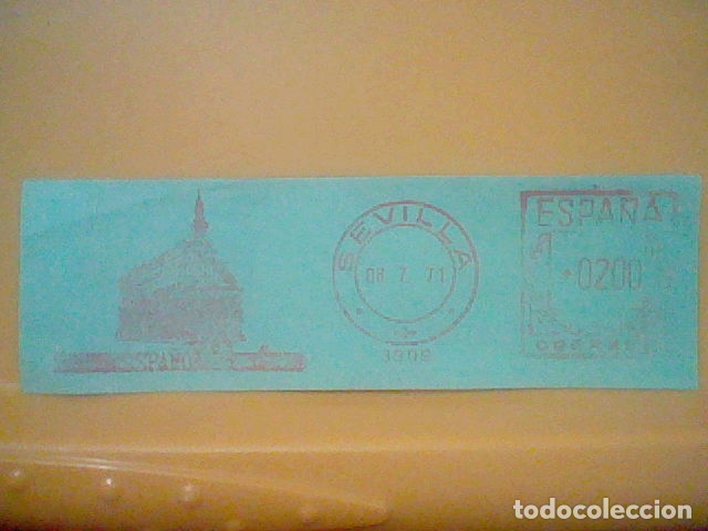Sellos: SEVILLA MATASELLO RODILLO 1971 RECORTADO 12 CMS APROX LARGO - Foto 1