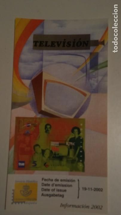 Sellos: HOJA DE EMISI&Oacute;N 2002 - TELEVISI&Oacute;N - EDIFIL 3945. - Foto 1