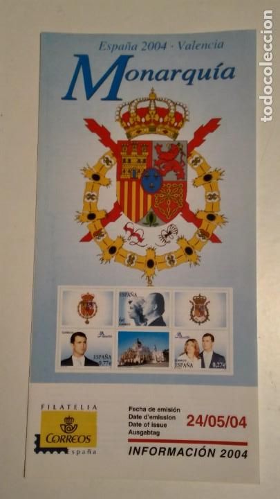 Sellos: HOJA DE EMISI&Oacute;N 2004 - MONARQU&Iacute;A - EDIFIL 4087. - Foto 1