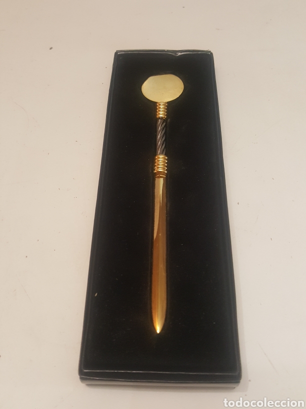 Sellos: Abrecartas metal dorado de 16 cms - Foto 1