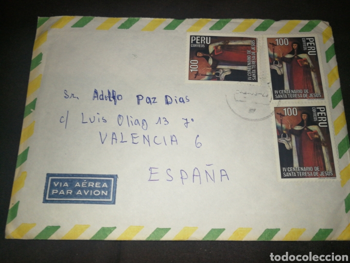 Sellos: PER&Uacute;, SOBRE CORREO A&Eacute;REO Y SELLOS PER&Uacute; - Foto 1