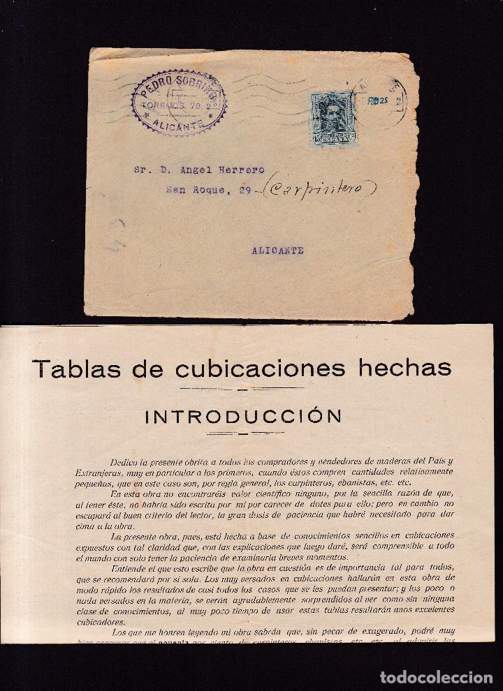 Sellos: ALICANTE - CARTA 1925 - SOBRE + 2 IMPRESOS - Foto 1