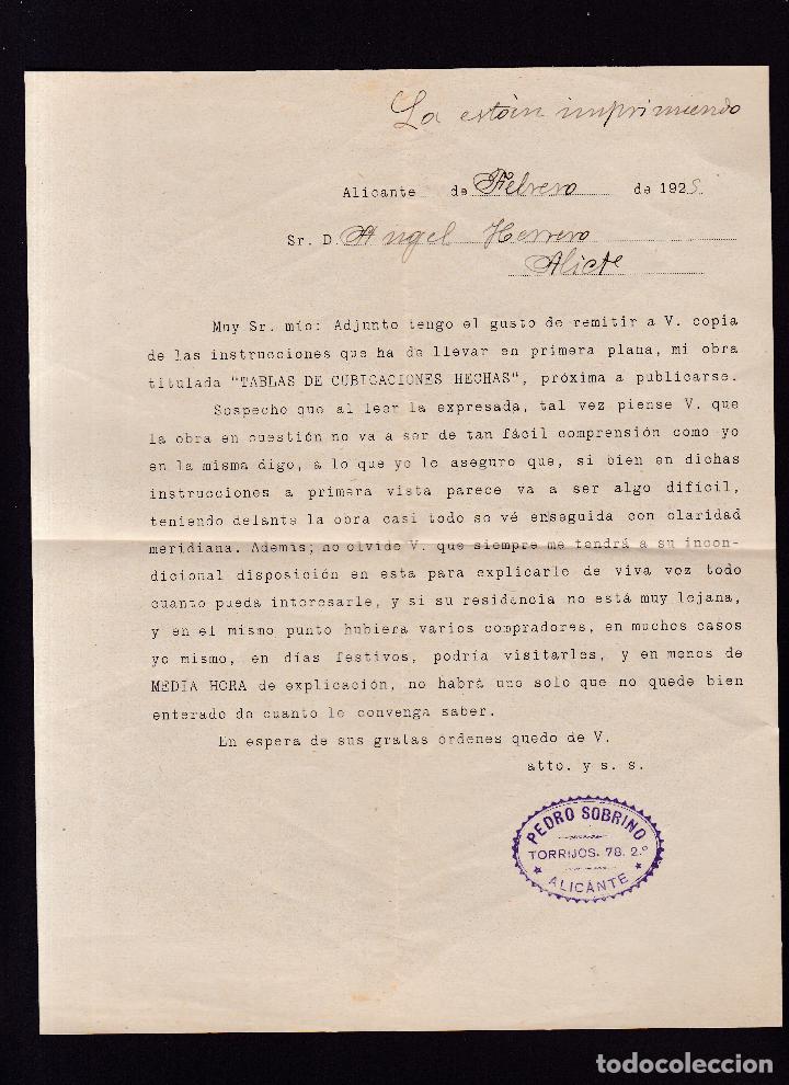 Sellos: ALICANTE - CARTA 1925 - SOBRE + 2 IMPRESOS - Foto 2