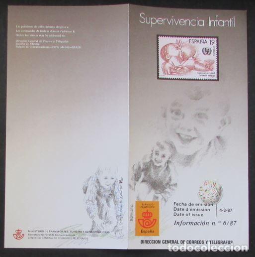 Sellos: 2 Hojas Informativas Emisiones Sellos Espa&ntilde;a 1987 - Foto 2