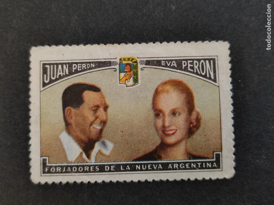 Sellos: Vi&ntilde;eta con JUAN Y EVA PERON - Foto 1