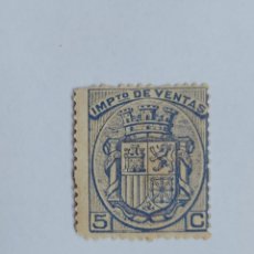 Francobolli: SELLO NUEVO AÑO 1875 -FISCAL IMPUESTO DE VENTAS - 5 CTS. Lote 359633875