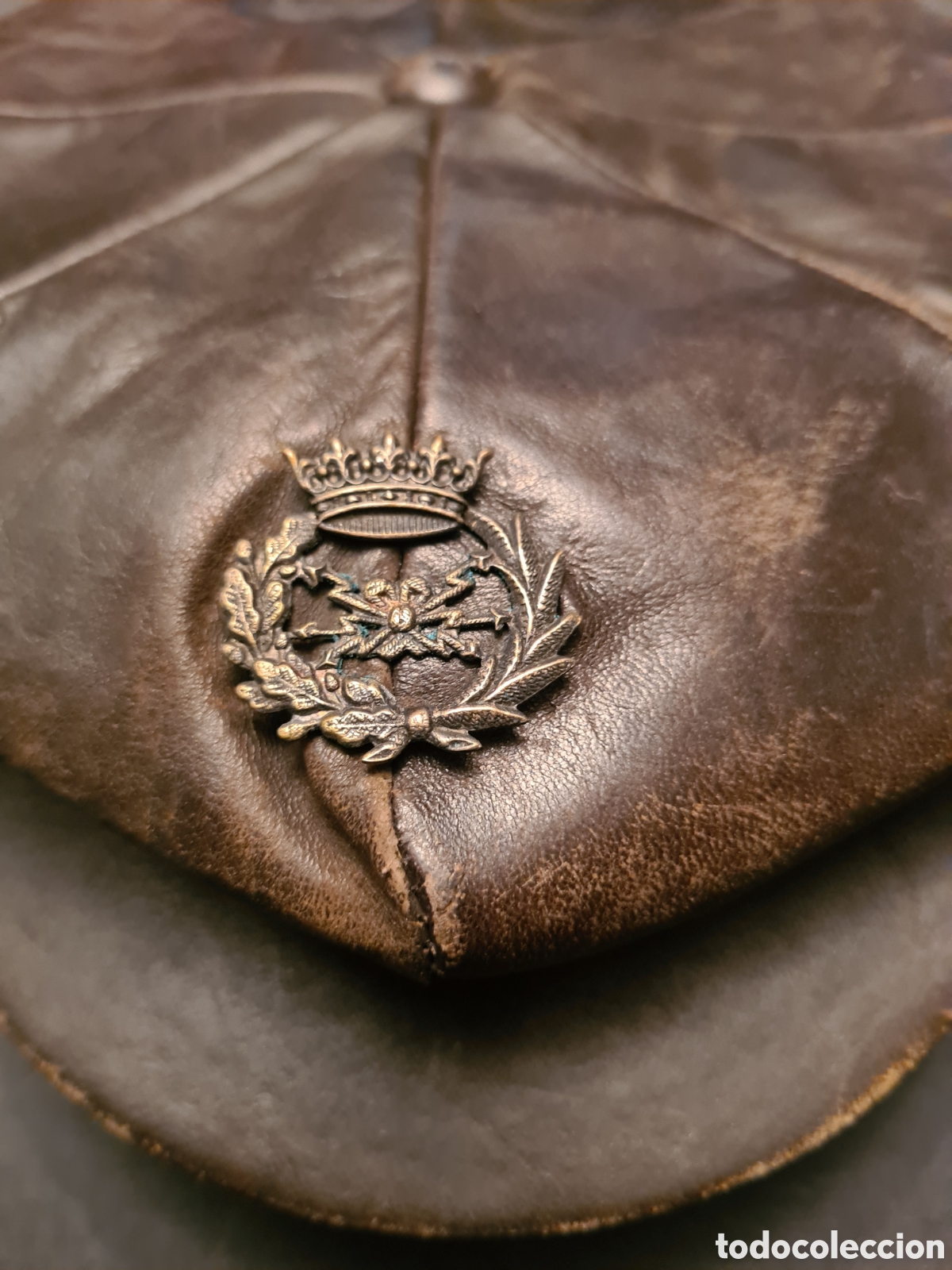 Sellos: GORRA DE CUERO DE MOTORISTA TEL&Eacute;GRAFOS. - Foto 2