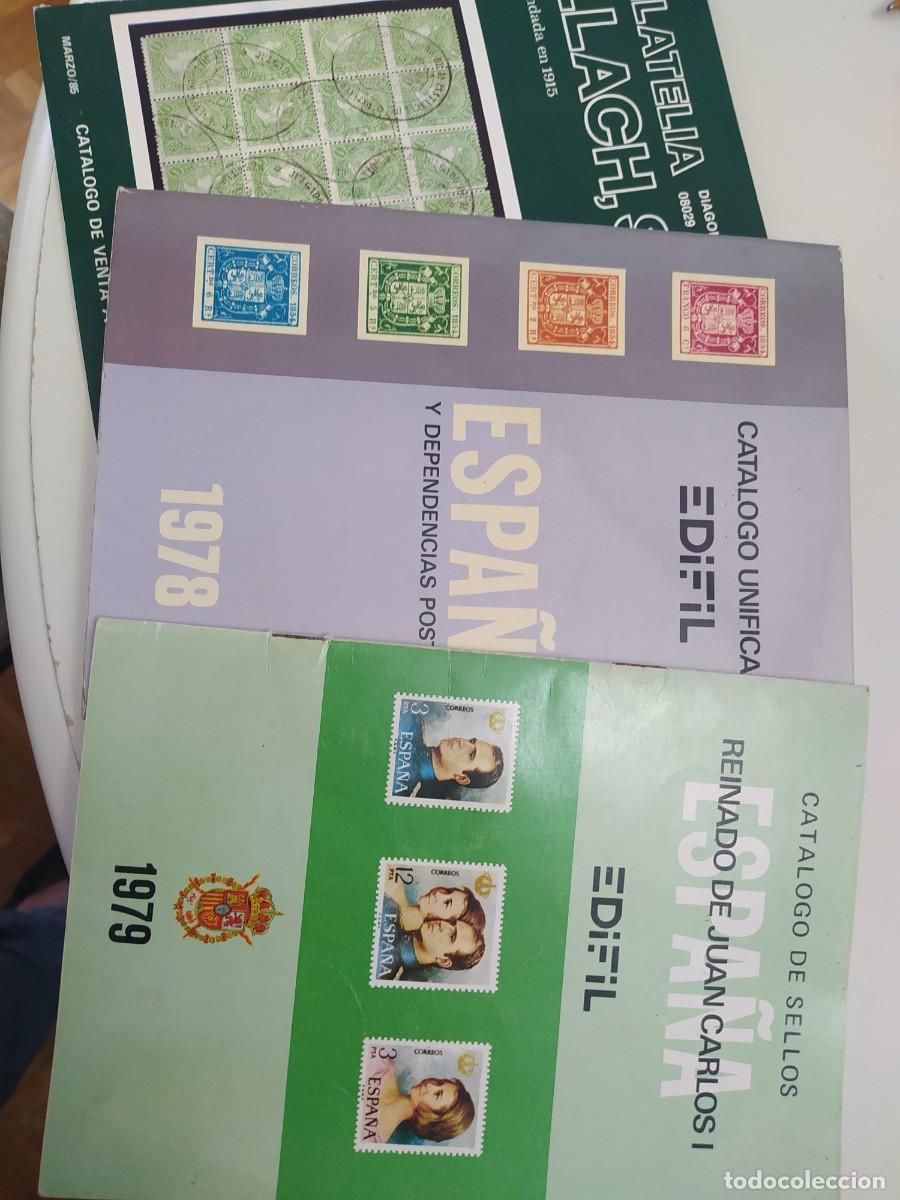 Sellos: TRES CAT&Aacute;LOGOS FILAT&Eacute;LICOS 1978, 1979 - Foto 1